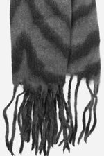 Dark Grey Two Tone Tiger Print Scarf