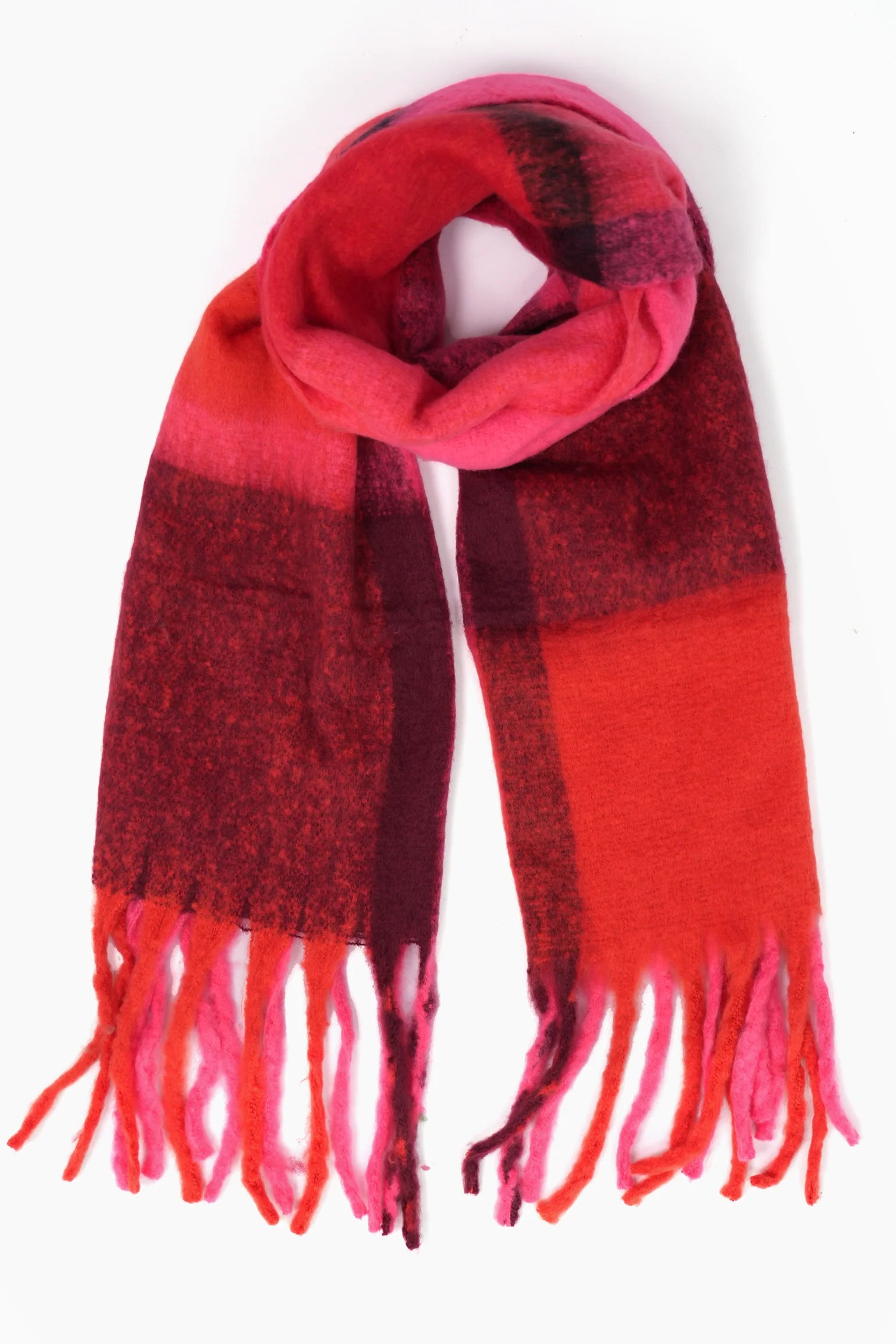 Red Square Colour Block Heavyweight Scarf