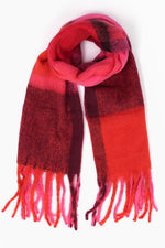 Red Square Colour Block Heavyweight Scarf