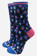 Royal Blue Leopard Print Socks