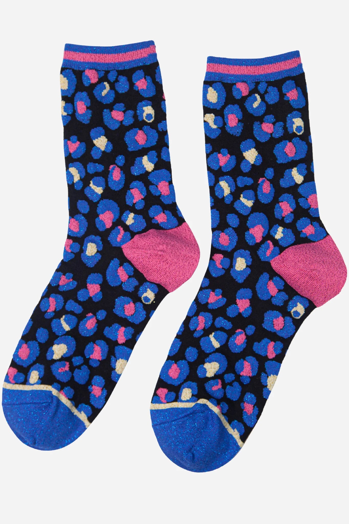 Royal Blue Leopard Print Socks