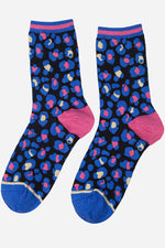 Royal Blue Leopard Print Socks
