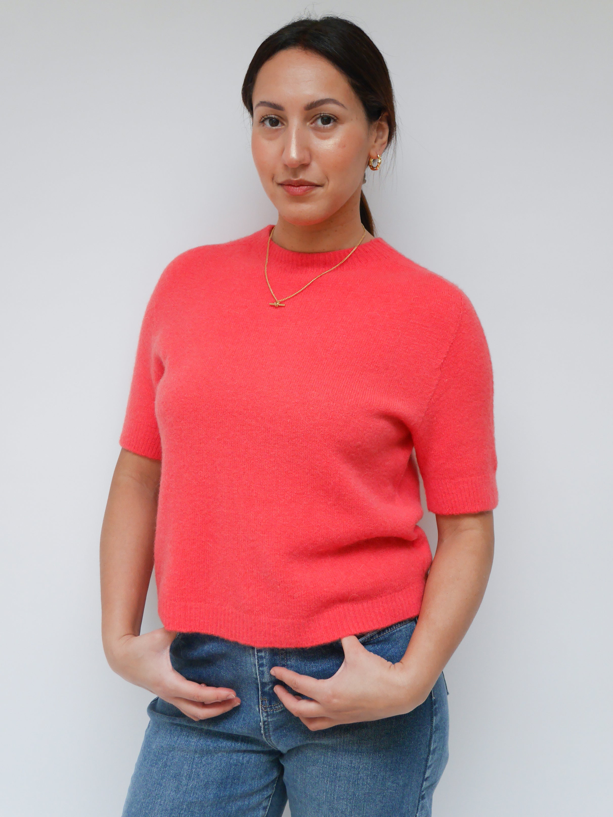 Phoebe Alpaca Knit Coral