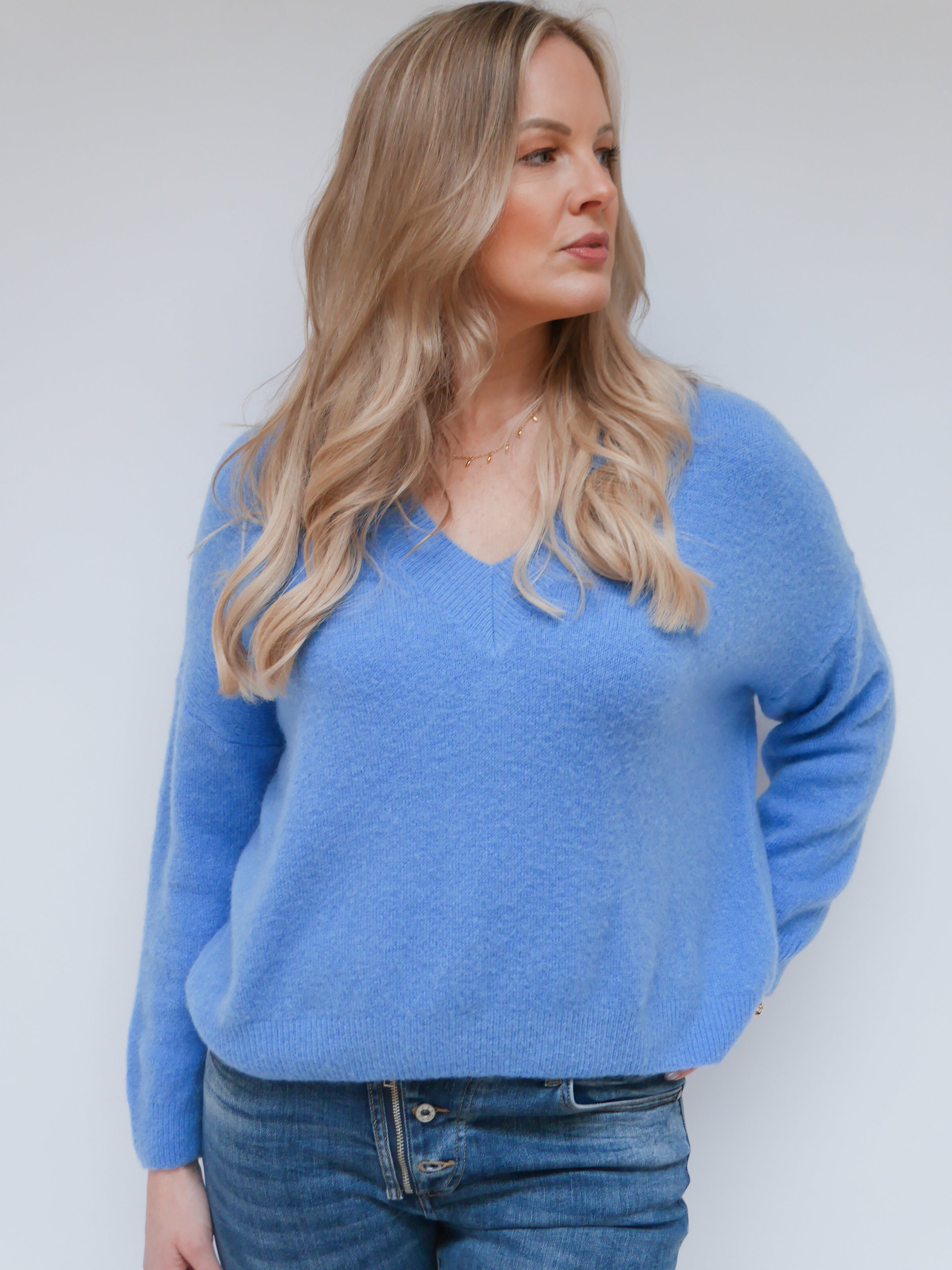 Sadie Alpaca Knit French Blue