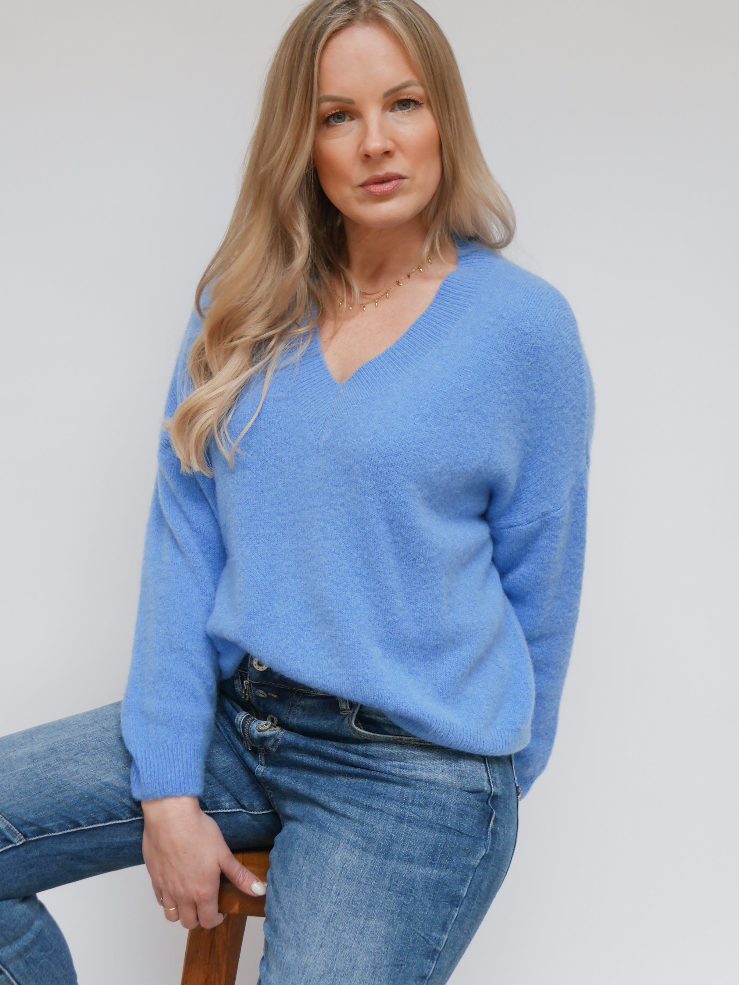 Sadie Alpaca Knit French Blue