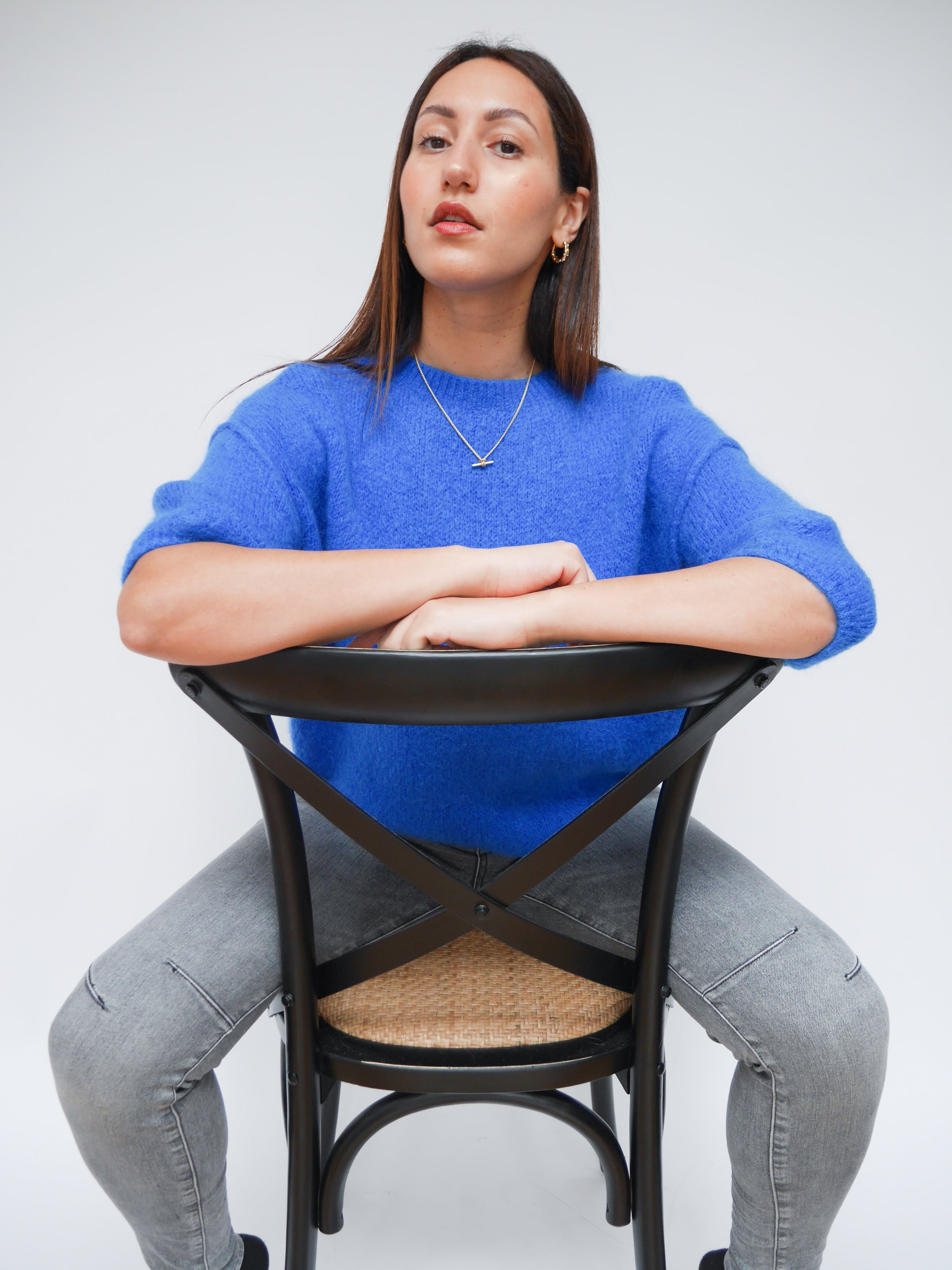 Abi Knit Mohair Cobalt Blue