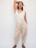 Linen Barrel Joggers Stone