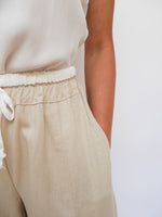 Linen Barrel Joggers Stone