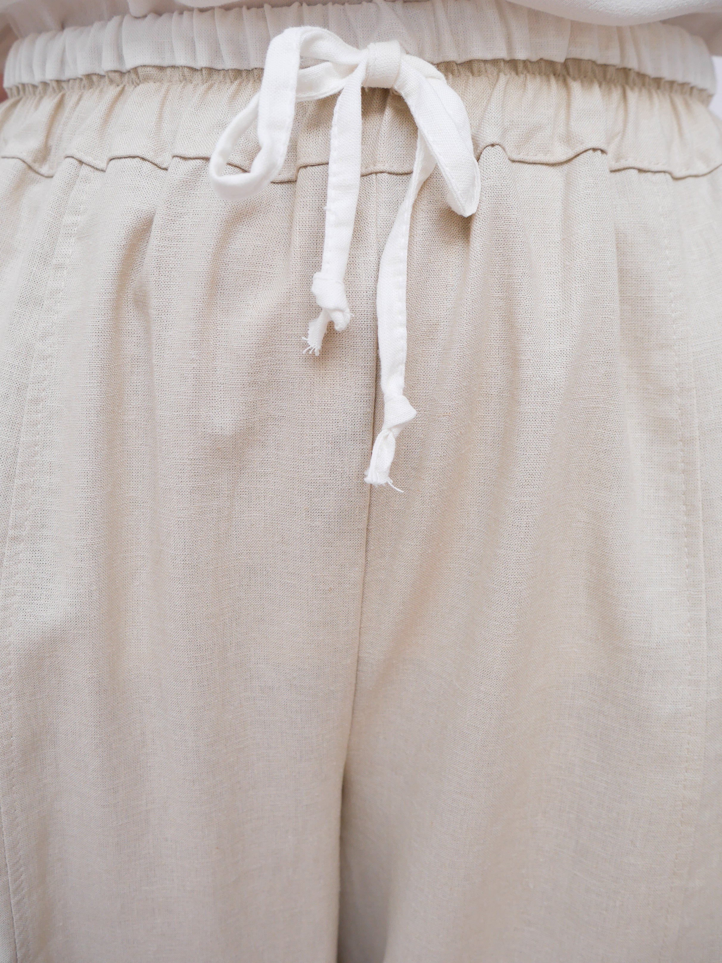 Linen Barrel Joggers Stone