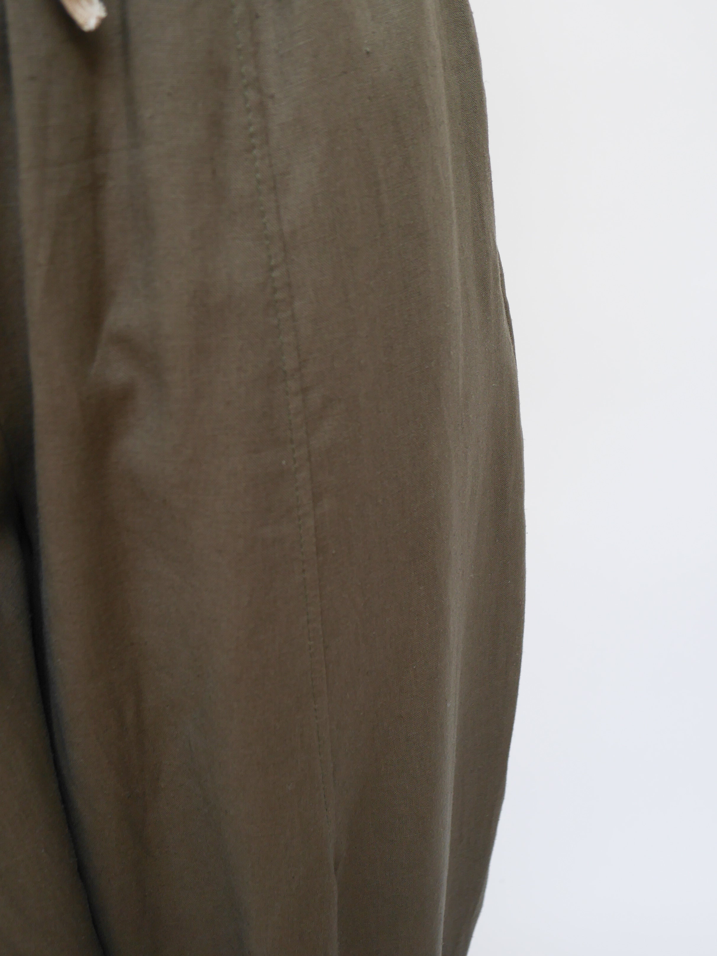 Linen Barrel Joggers Khaki