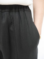 Linen Barrel Joggers Black