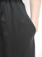 Linen Barrel Joggers Black