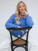 Clara Alpaca Cardigan French Blue