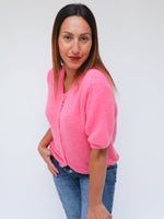 Sadie Alpaca Cardigan Hot Pink