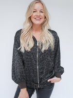 Demi Silk Leopard Bomber Chocolate