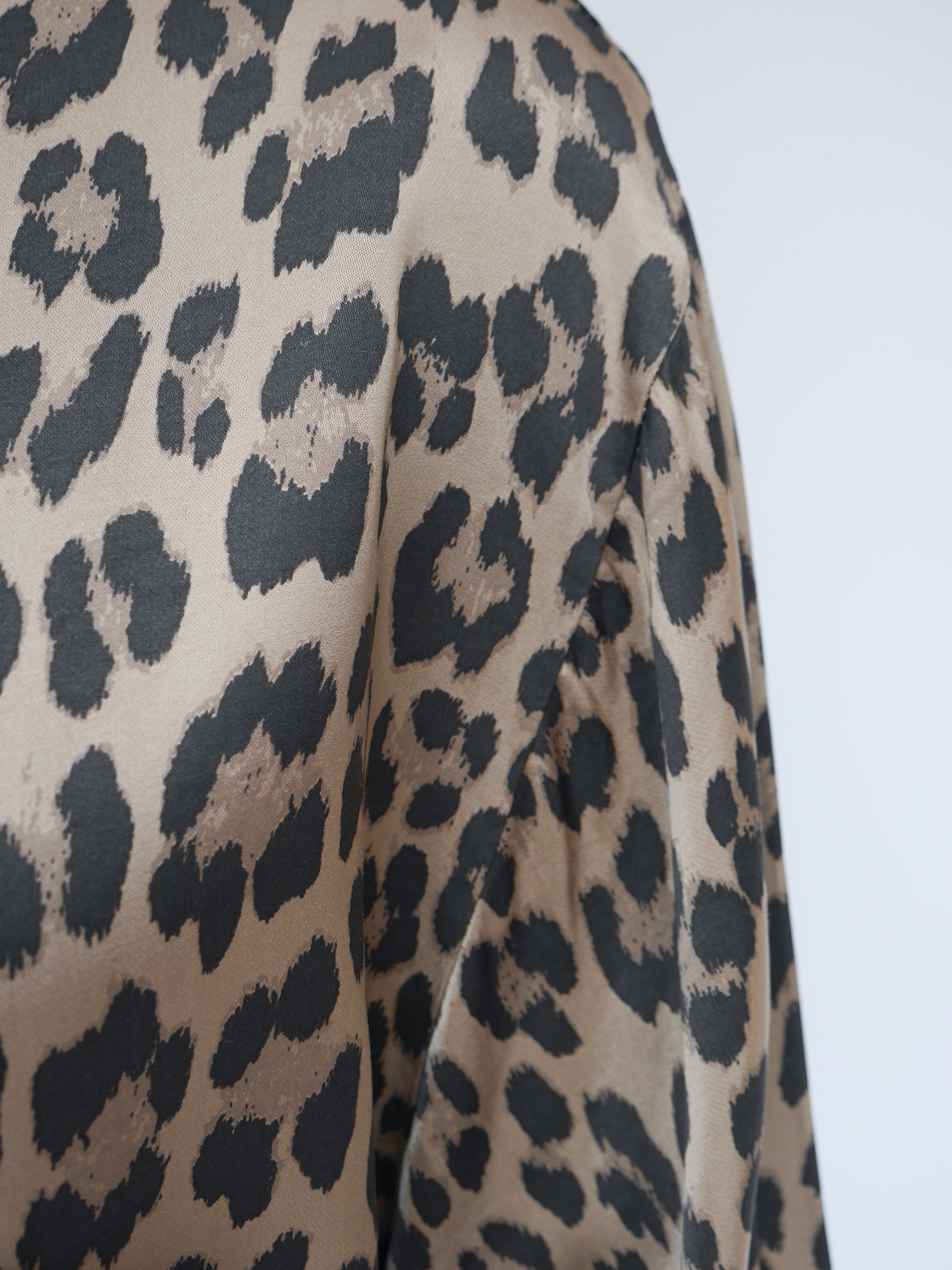 Demi Silk Leopard Bomber Camel