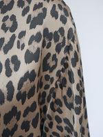 Demi Silk Leopard Bomber Camel