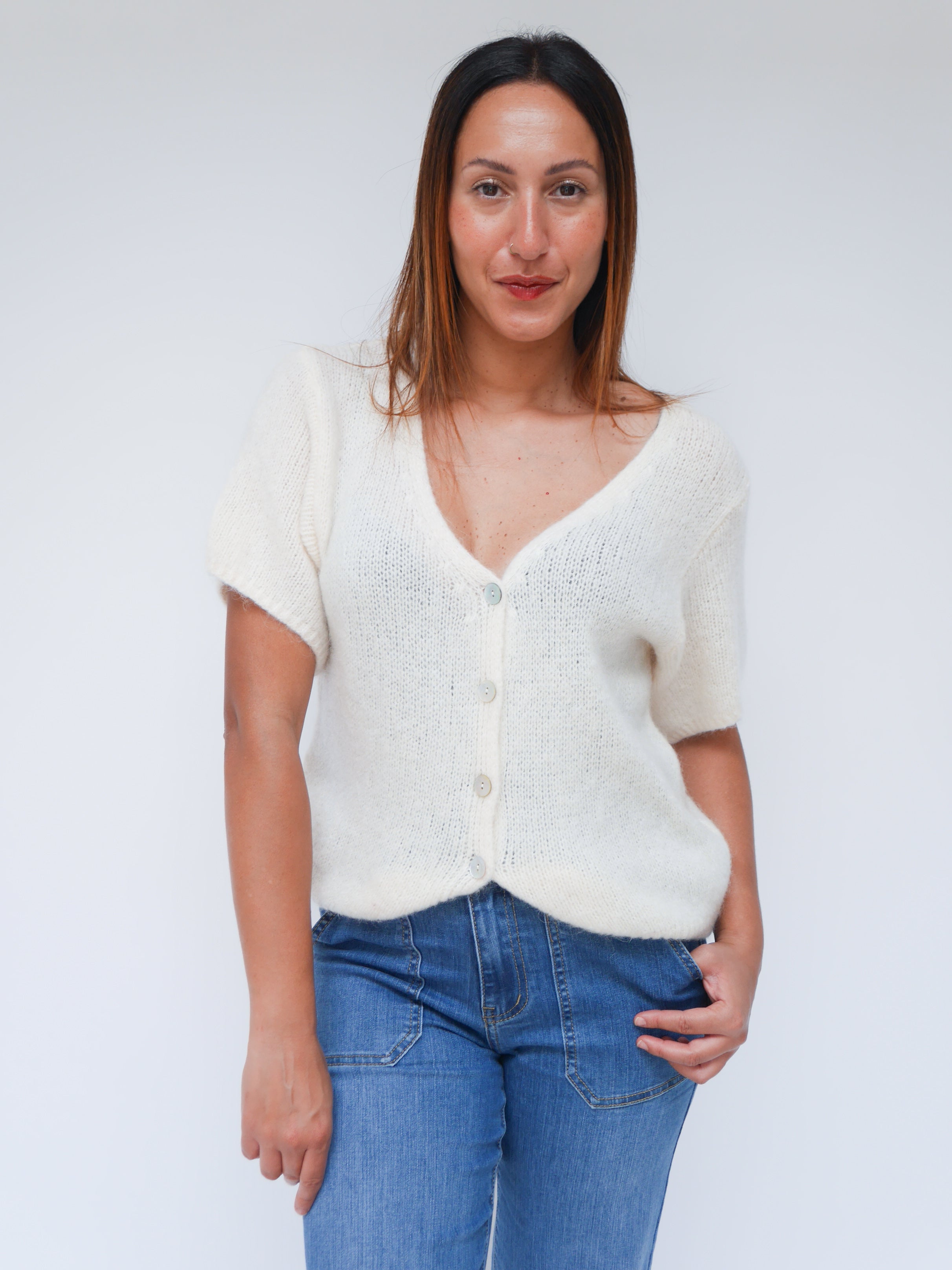 Grace Mohair Cardigan Ivory