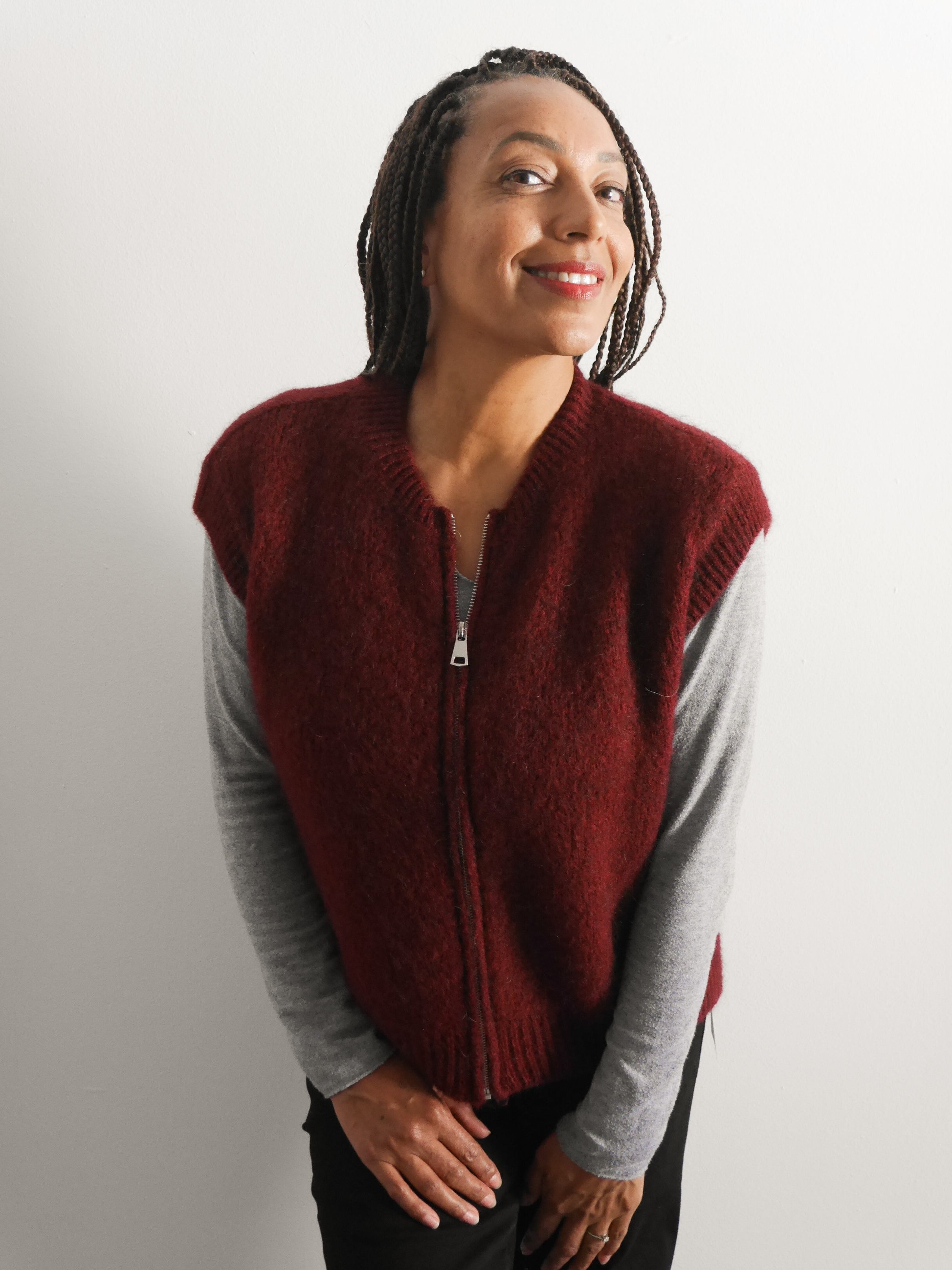 Alba Mohair Tank Bordo