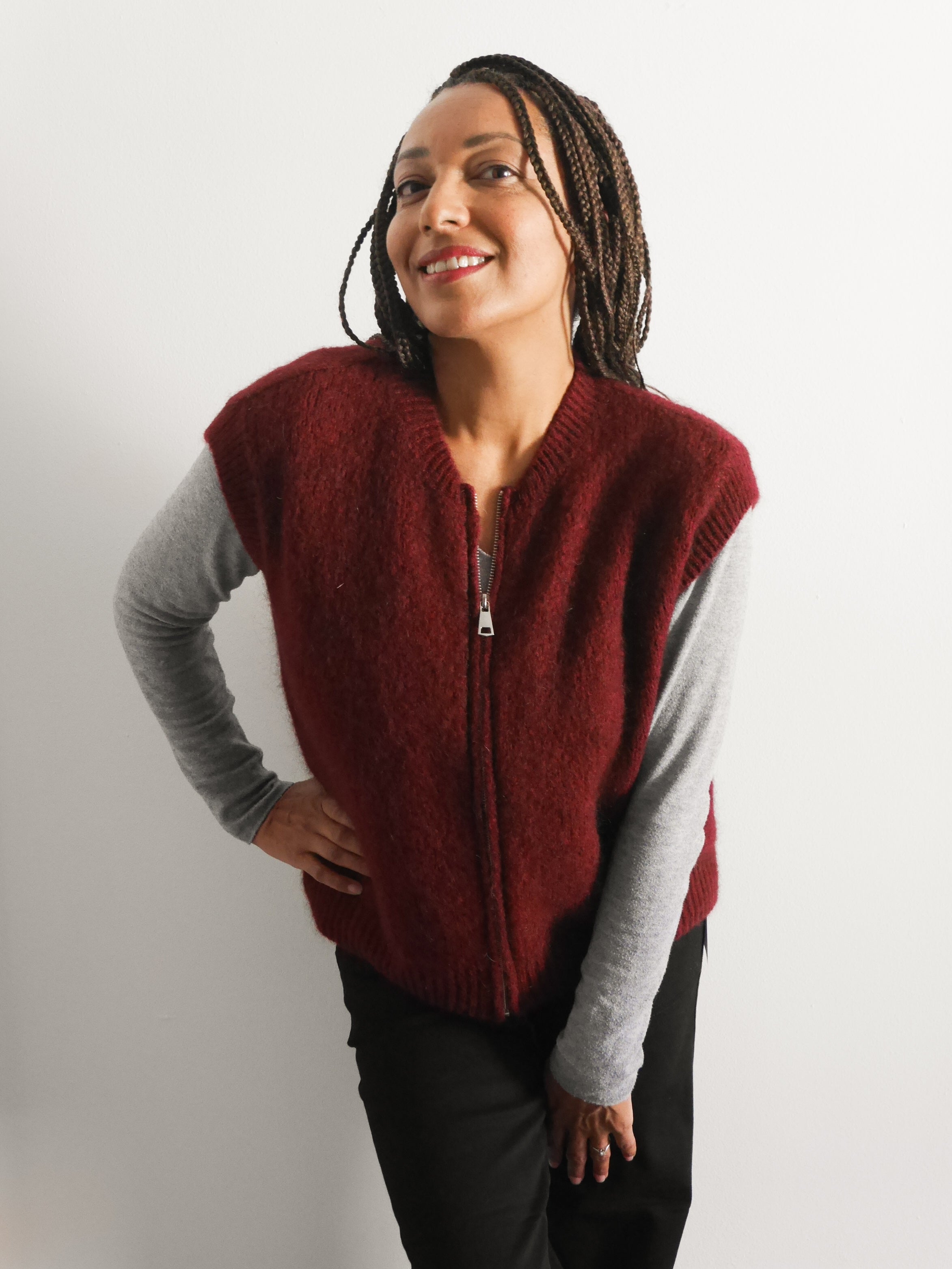 Alba Mohair Tank Bordo