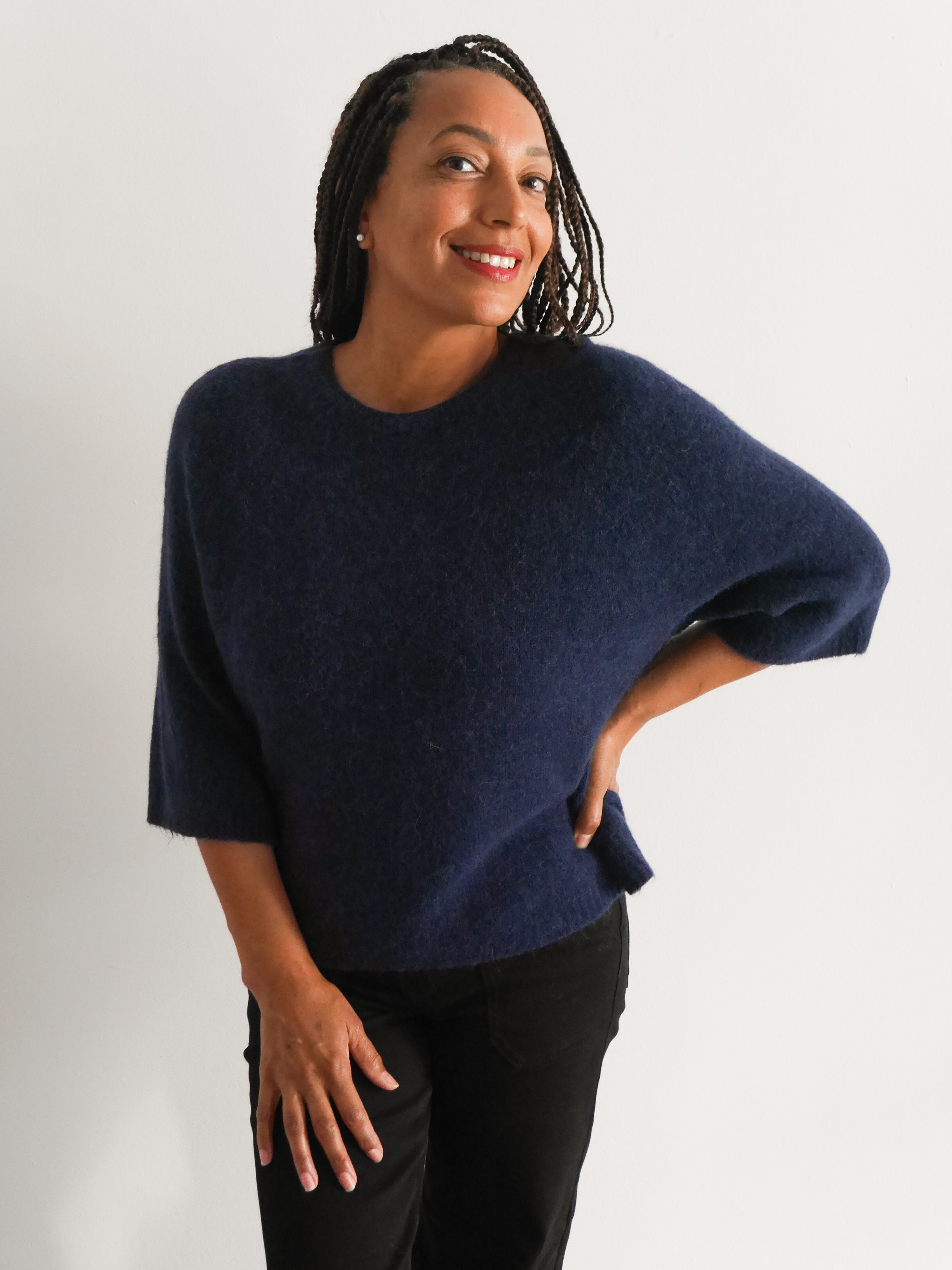 Hattie Alpaca Knit Navy