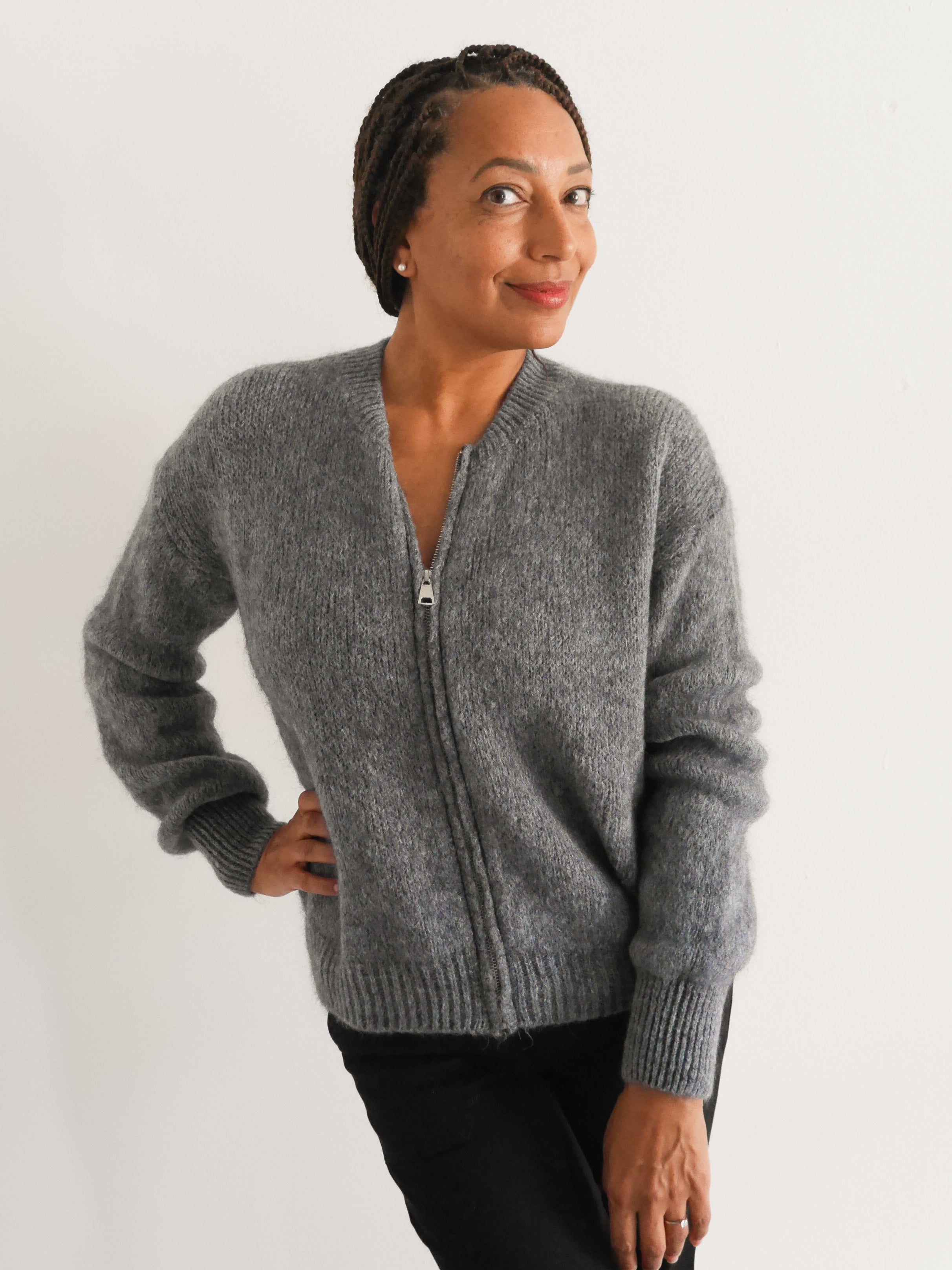 Elsa Mohair Cardigan Grey