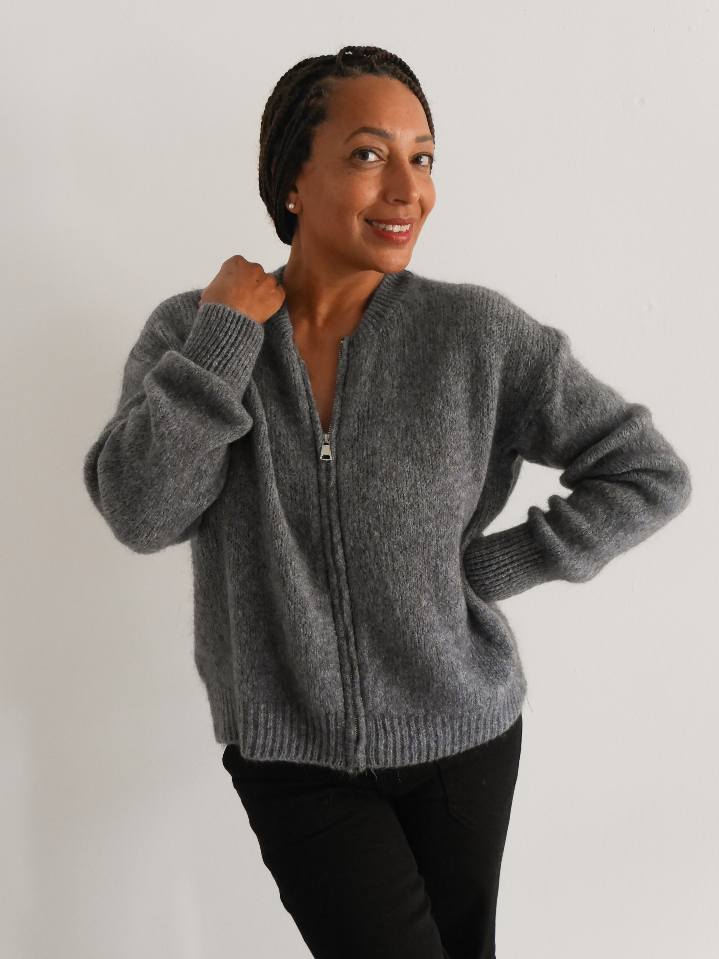 Elsa Mohair Cardigan Grey