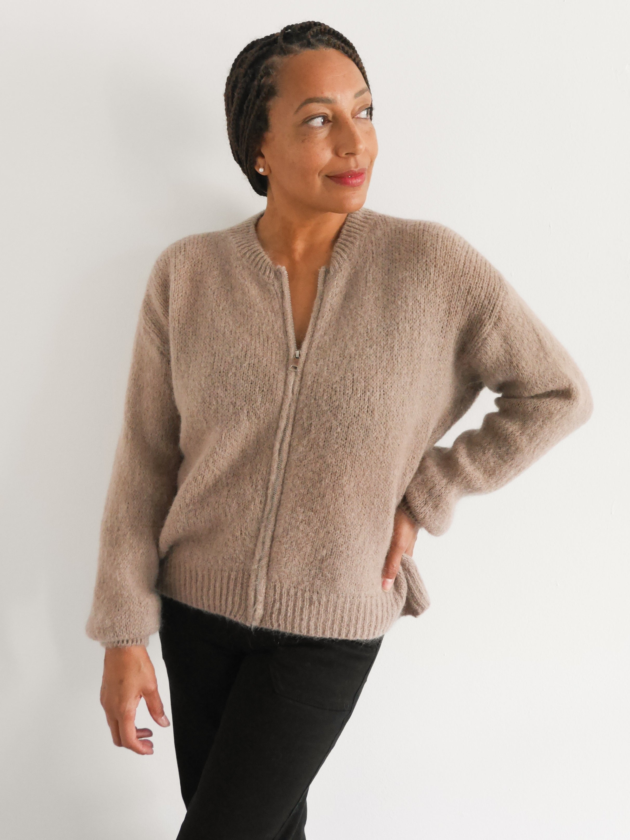 Elsa Mohair Cardigan Mocha