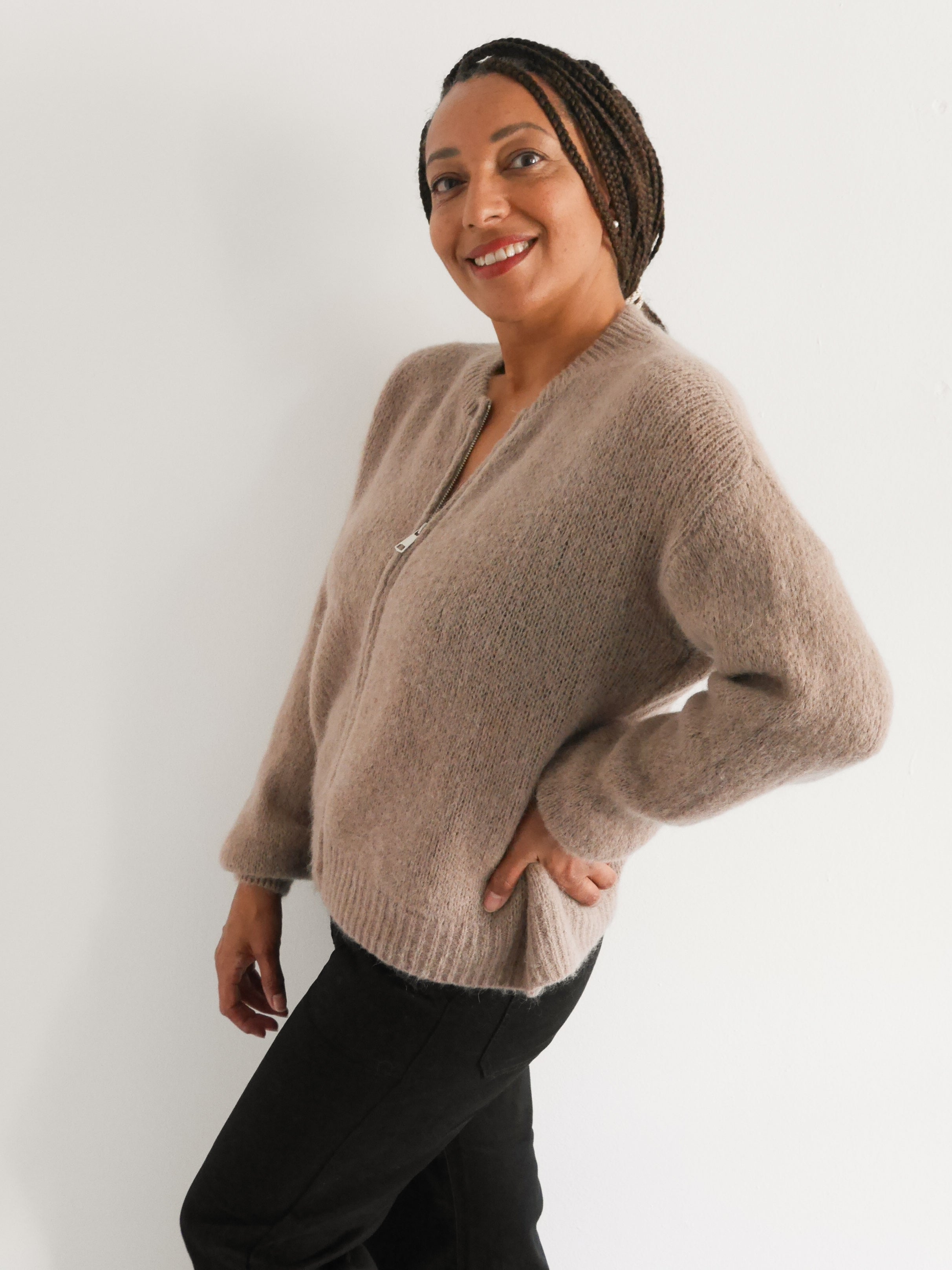 Elsa Mohair Cardigan Mocha