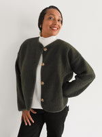 Carmen Borg Collarless Jacket Forest Green