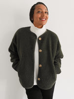 Carmen Borg Collarless Jacket Forest Green