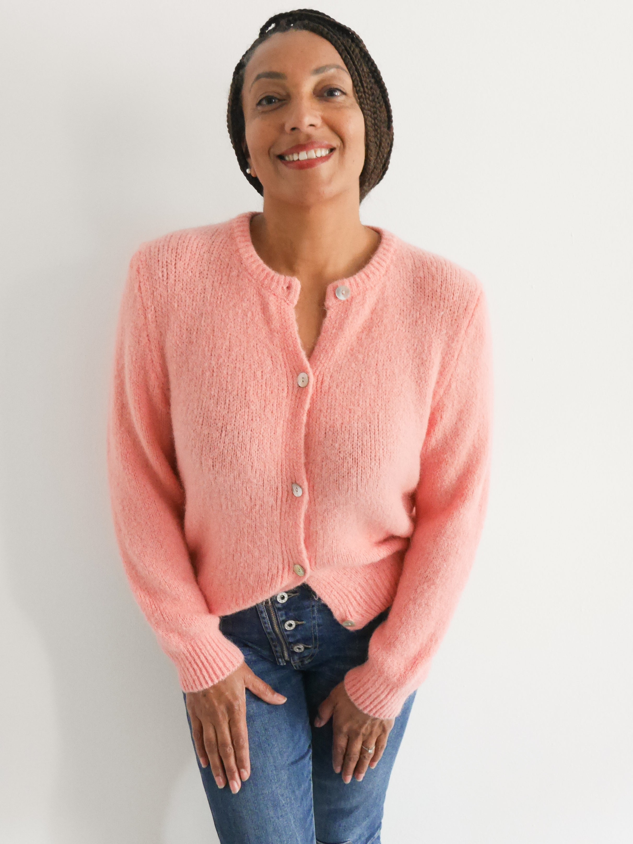 Clara Alpaca Cardigan Peach
