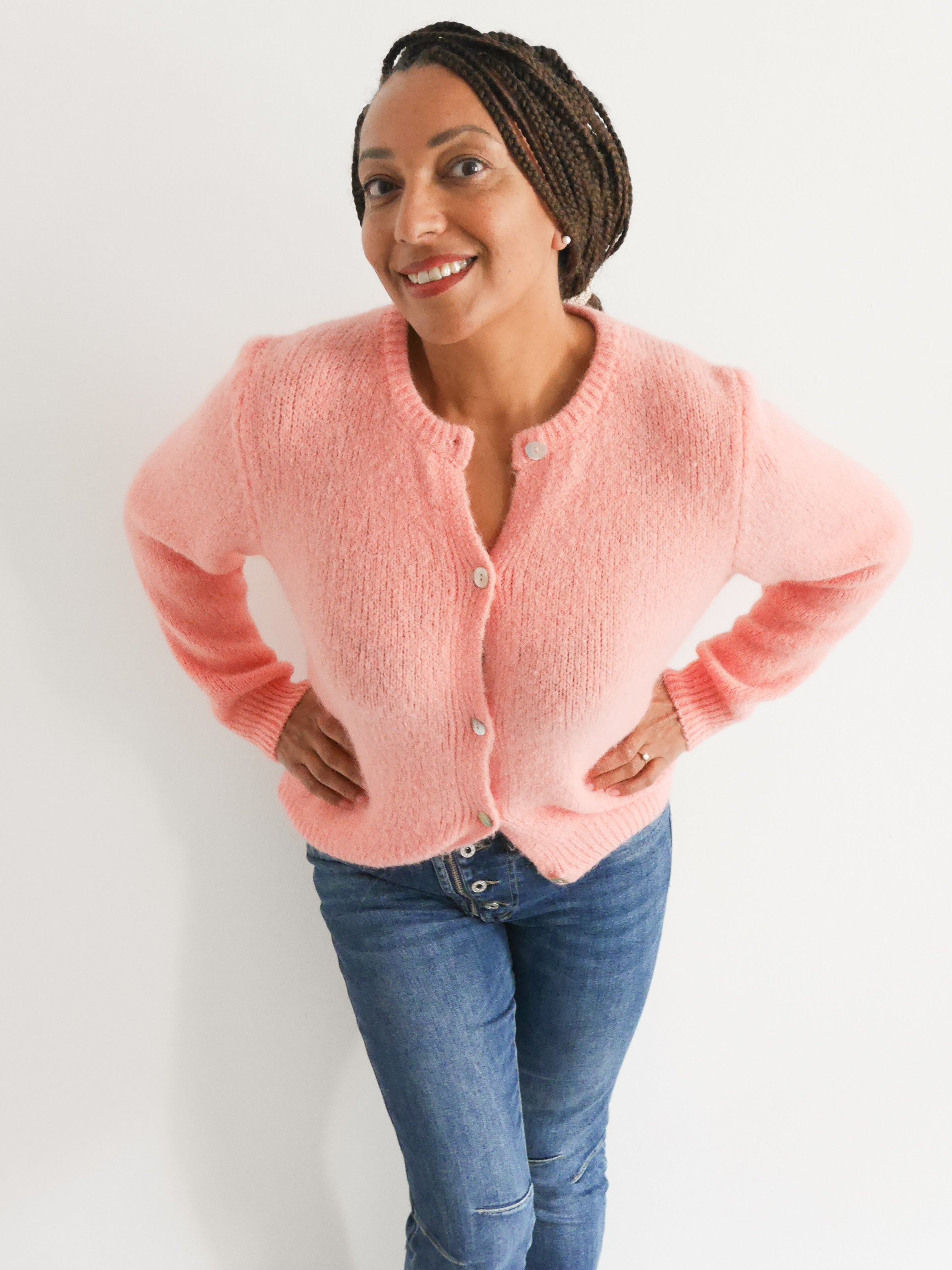 Clara Alpaca Cardigan Peach
