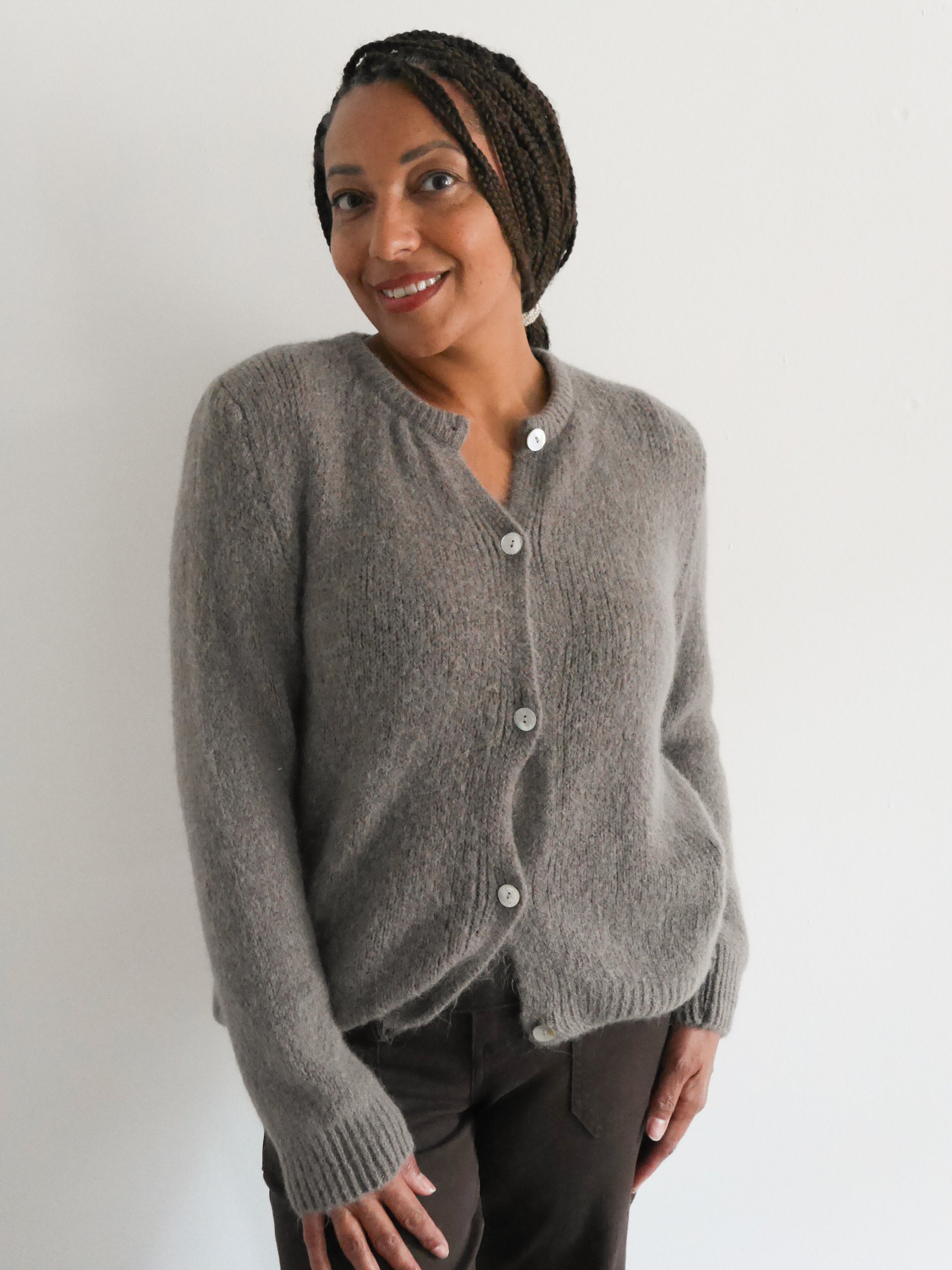 Clara Alpaca Cardigan Mocha