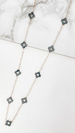 Envy Gold & Grey Fleur Dropper Necklace