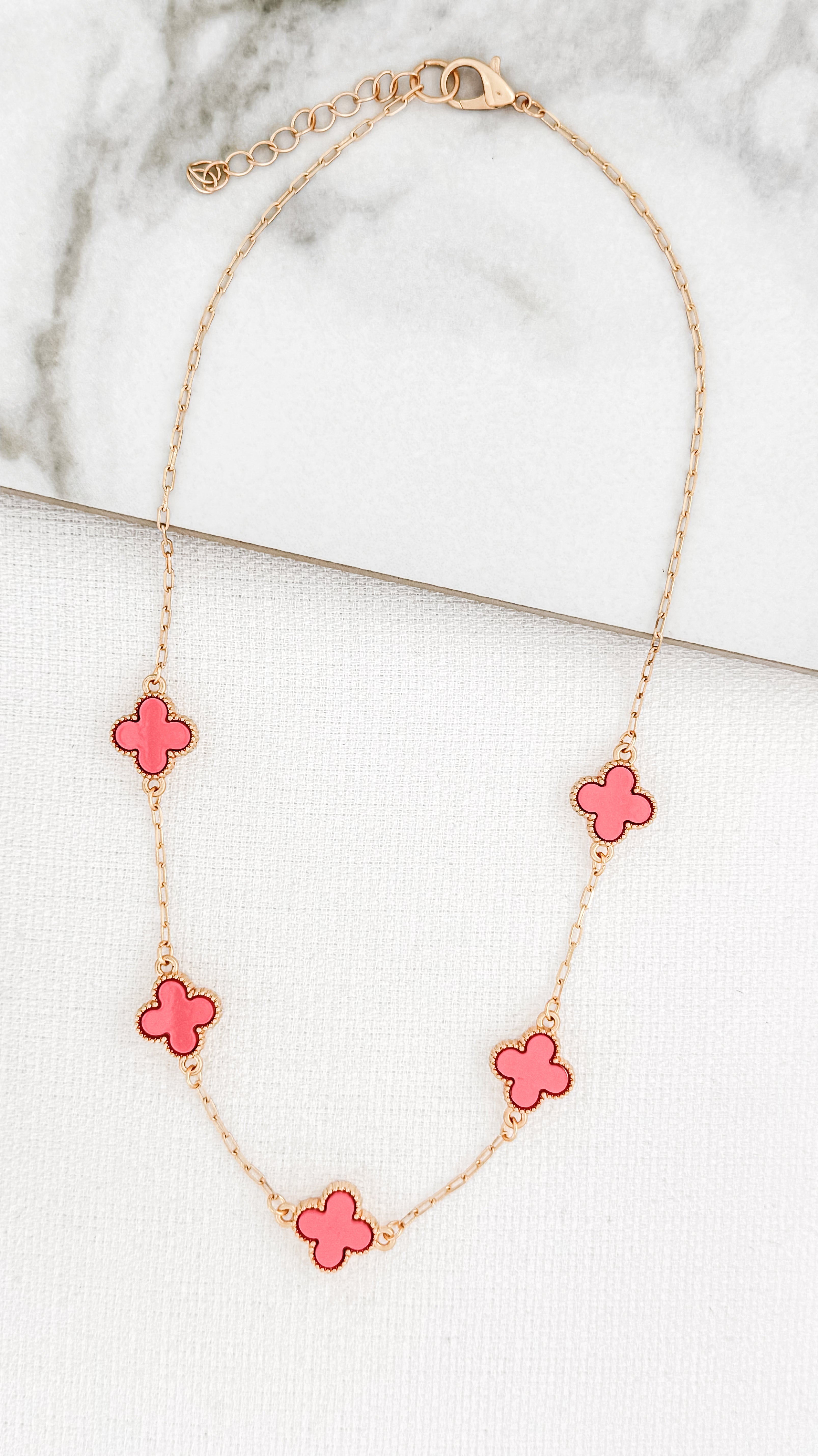 Envy Gold & Pink Fleurs Necklace