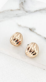 Envy Gold Ribbed Teardrop Earrings