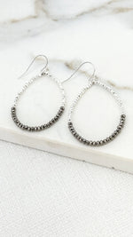 Envy Silver & Grey Faceted Bead Teardrop Earring