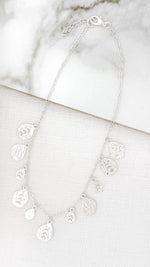 Envy Short Silver Necklace with Textured Charms