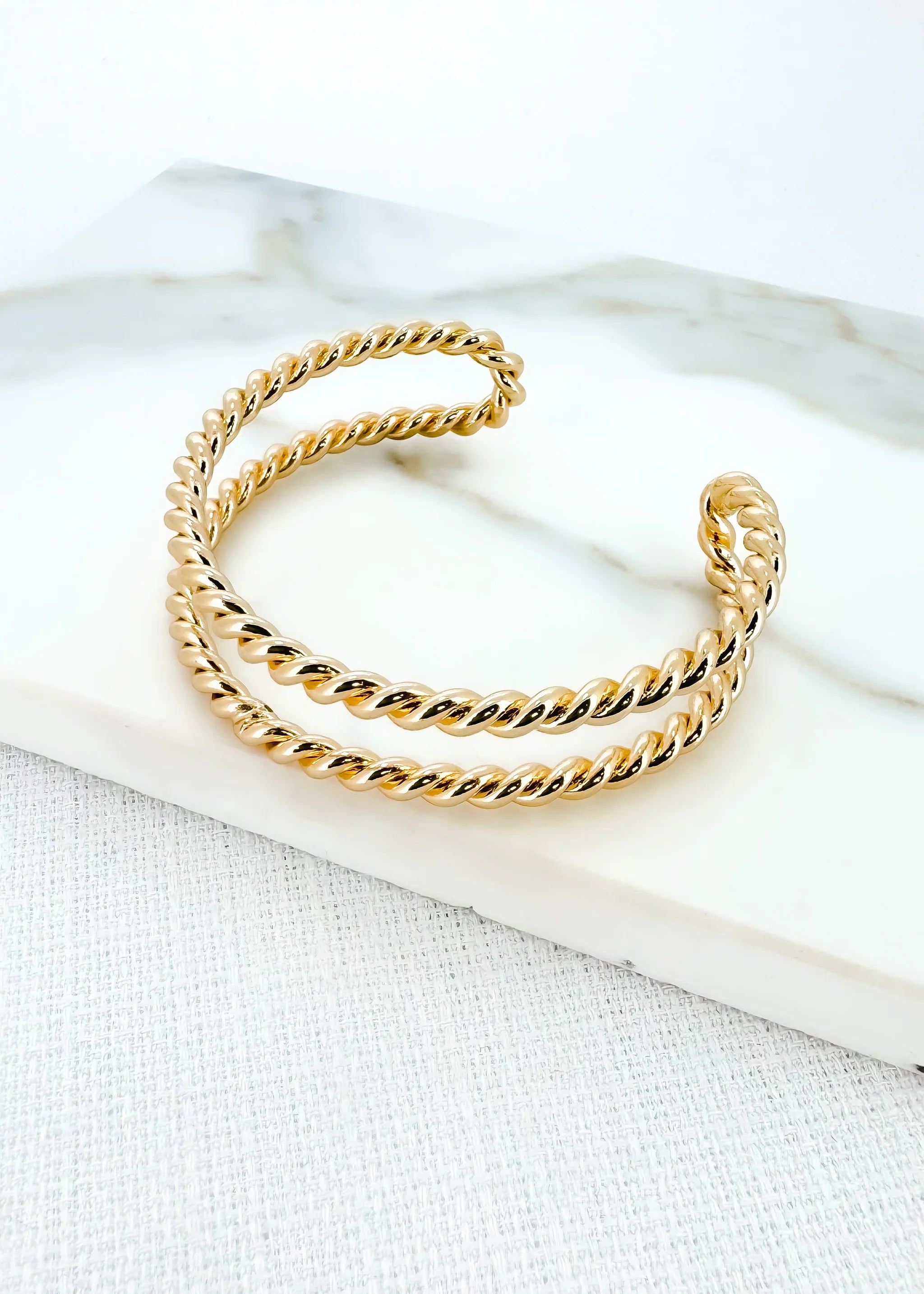 Envy Gold Rope Effect Cuff Bracelet