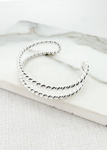 Envy Silver Rope Effect Cuff Bracelet