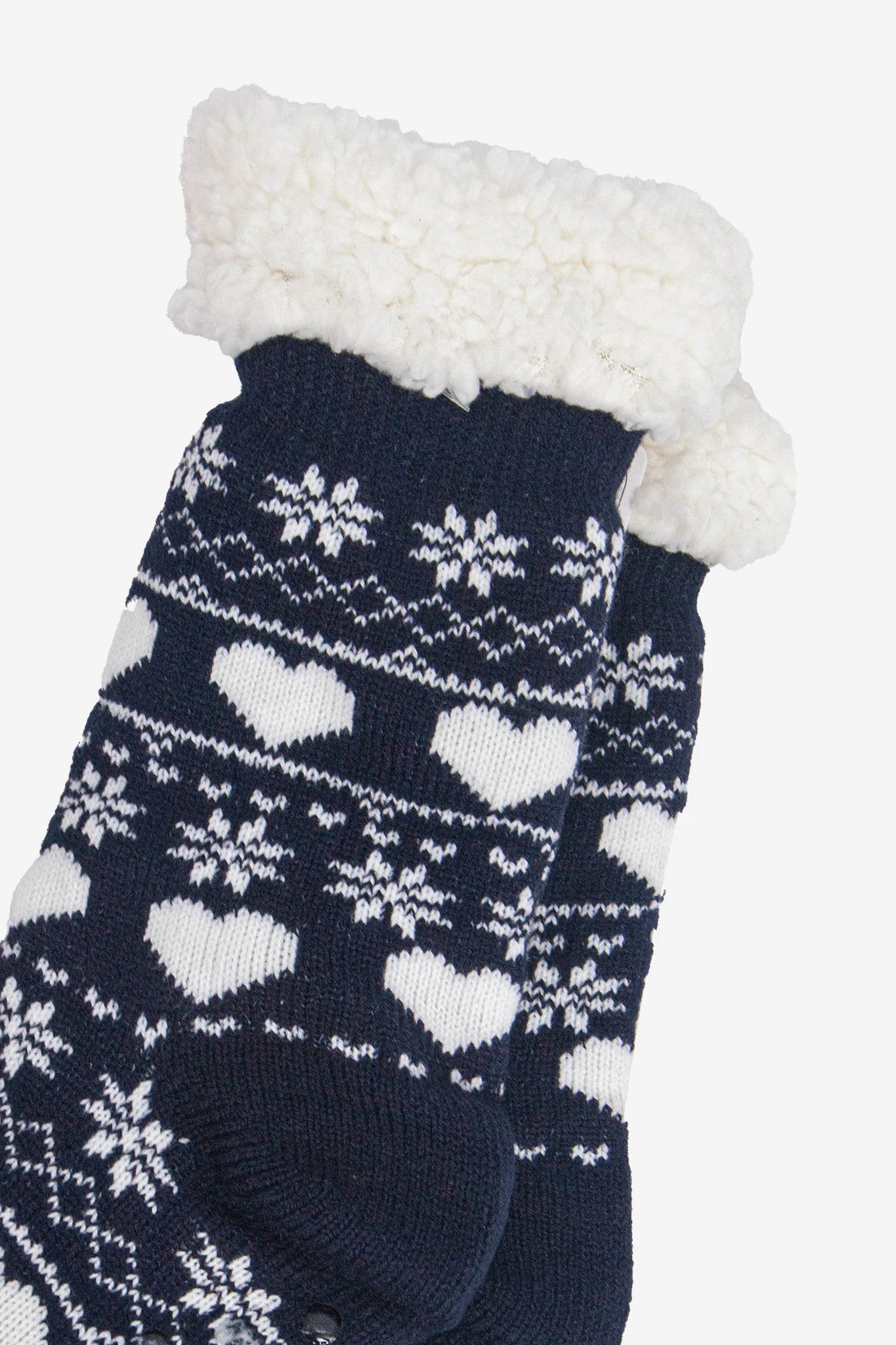Navy Fair Isle Slipper Socks