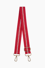 Red and White Spotted Woven Bag Strap