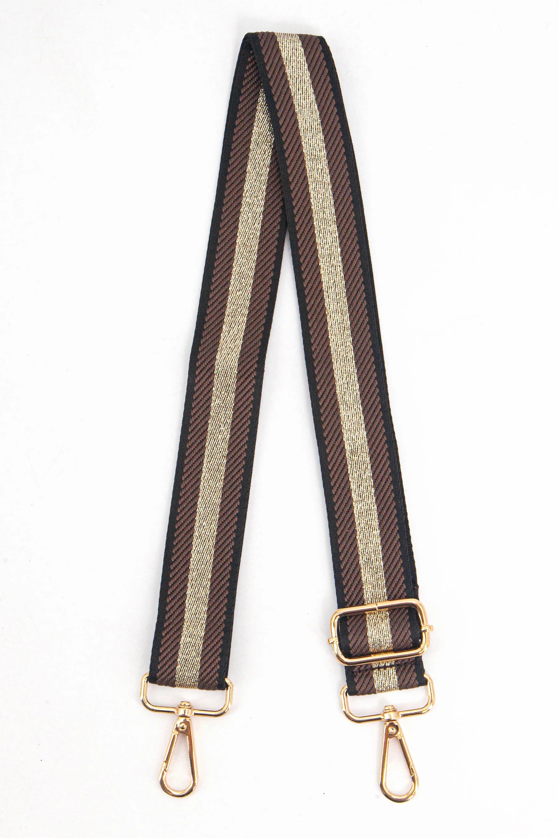 Tan & Glitter Woven Bag Strap