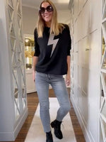 Black Glitter Lightning Bolt