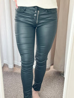 Melly & Co Bottle Green Coated Jeans