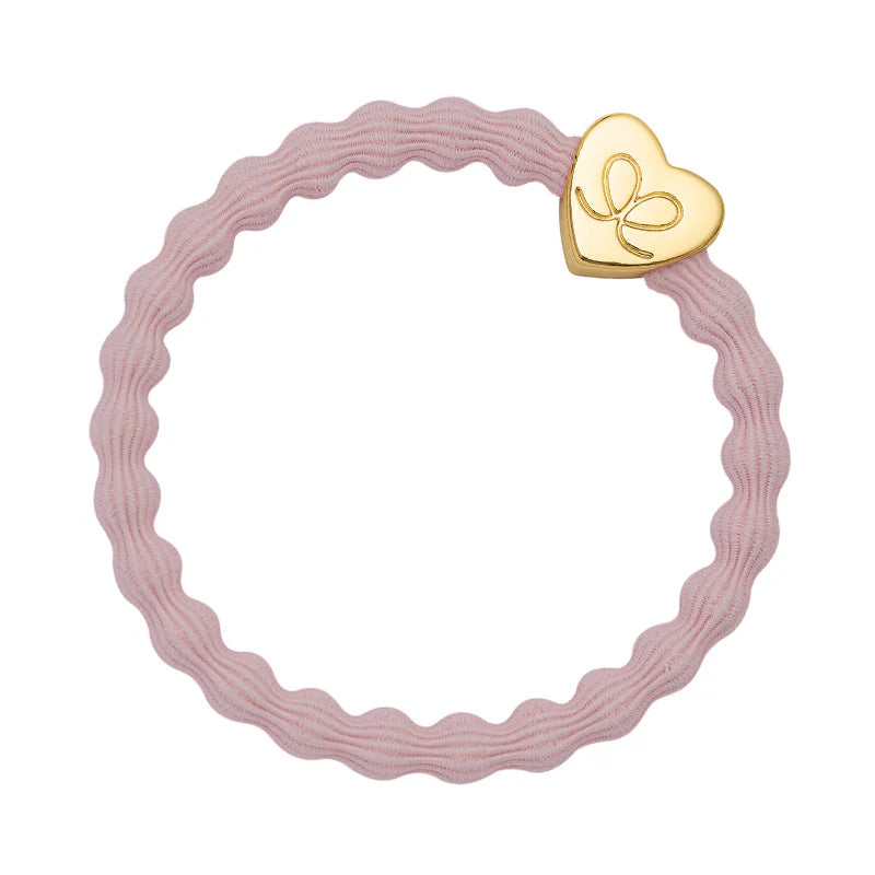 Gold Heart Soft Pink Charm Hair Band