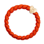 Gold Heart Woven Red Orange Charm Hair Band