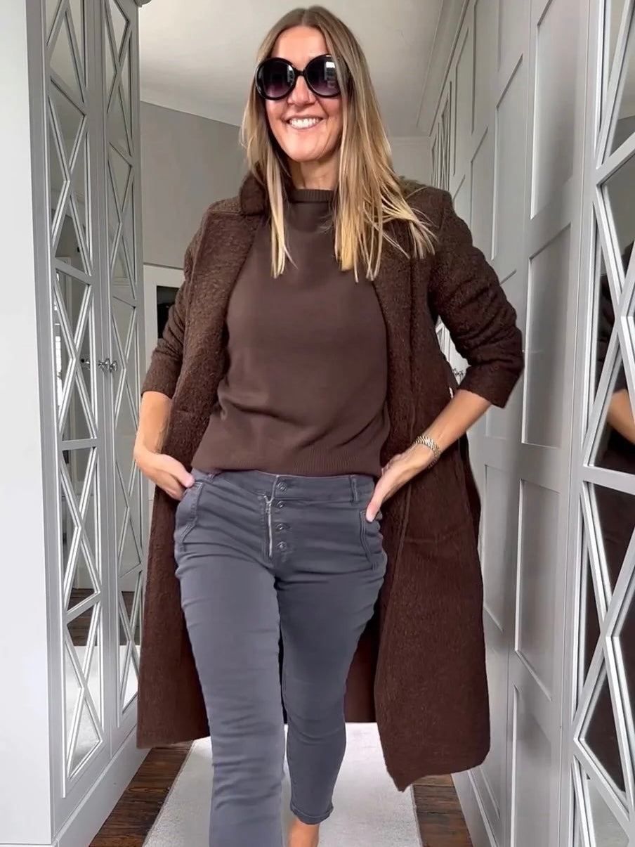 Melly & Co Charcoal 4 Button Hole Detail Jeans