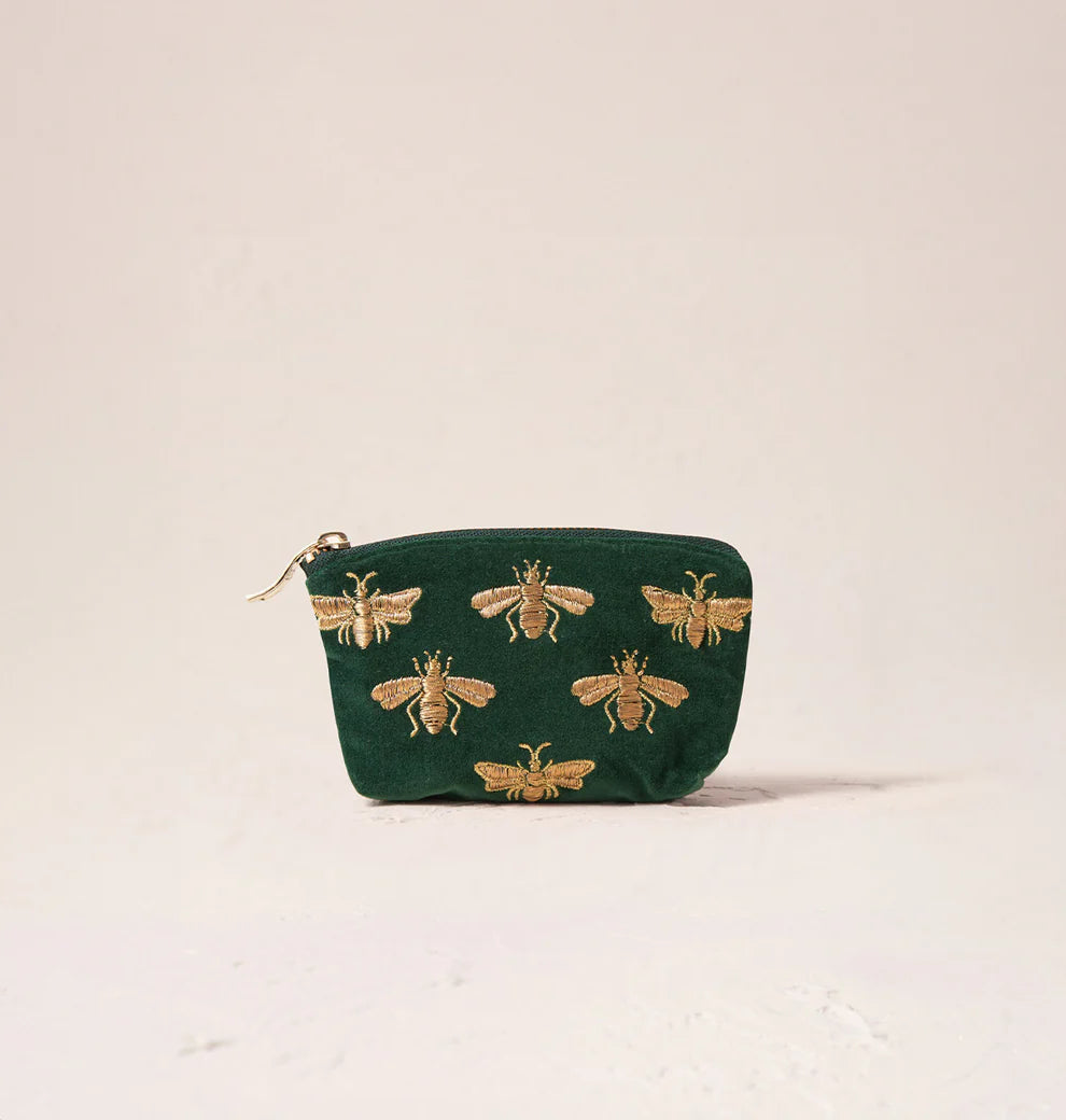 Elizabeth Scarlett Honey Bee Forest Velvet Coin Purse